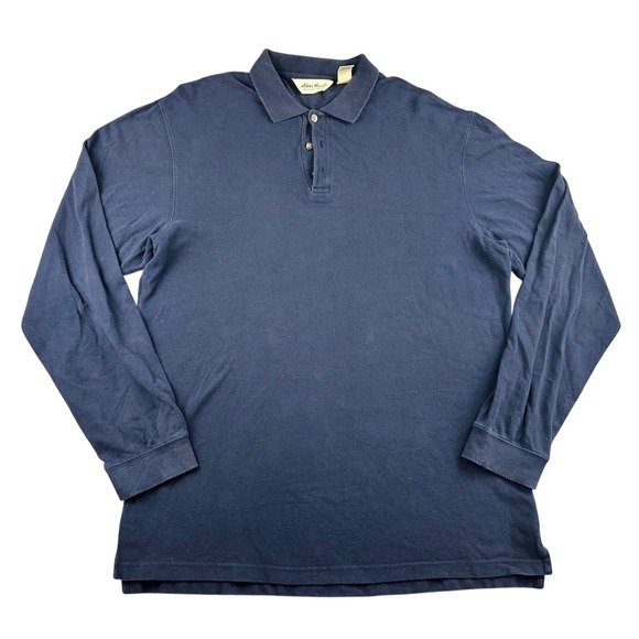 Eddie Bauer Other - Vintage Eddie Bauer Polo Shirt Men L Tall Blue Long Sleeve Cotton Collared 90s